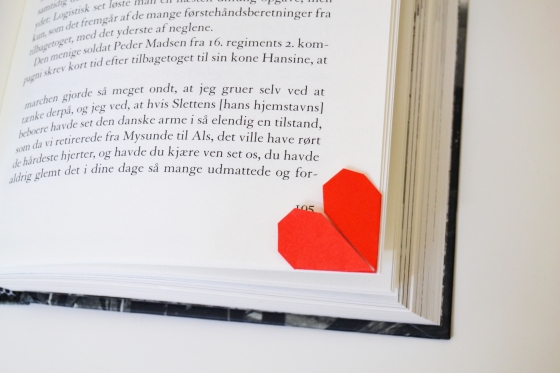 origami bogmærke bookmark heart